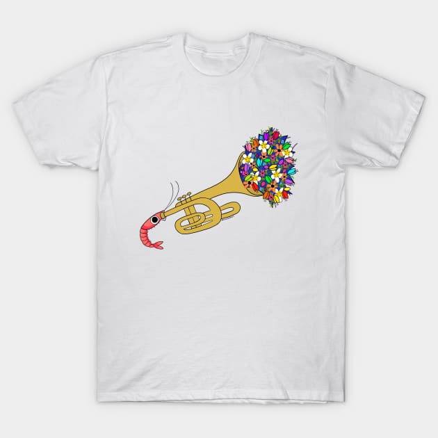 Trumpet Shrimp T-Shirt by katiebokan